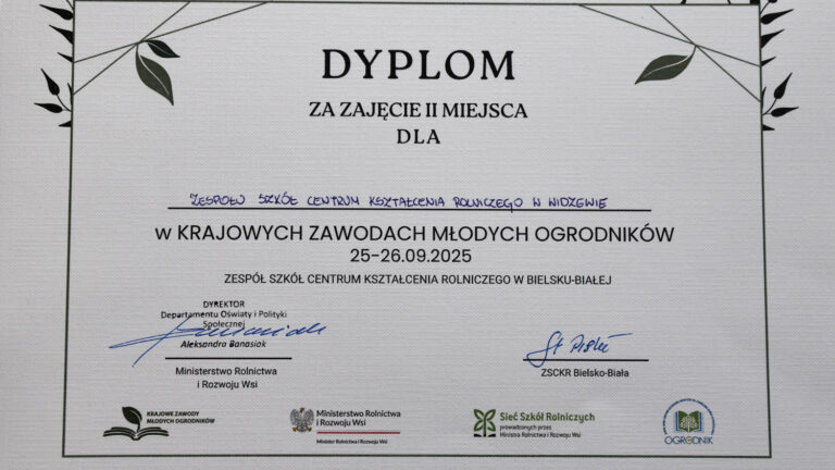 II Miejsce W Krajowych Zawodach Młodych Ogrodników